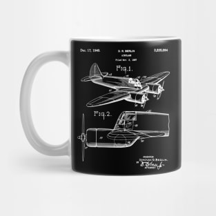 Vintage Airplane WWII Blueprint Patent Aviation History Airplane World War II Mug